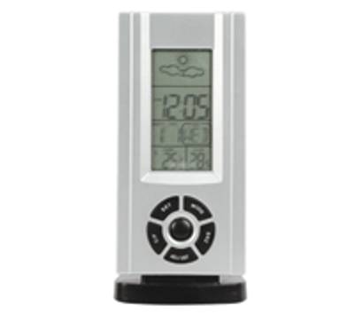 Digital väderstation med klocka