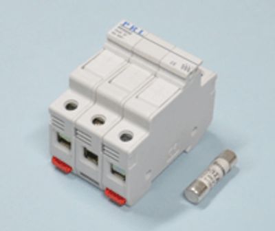 Säkringshållare för DIN-skena 3-delad 10,3x38mm 32A