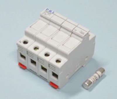 Säkringshållare för DIN-skena 4-delad 10,3x38mm 32A