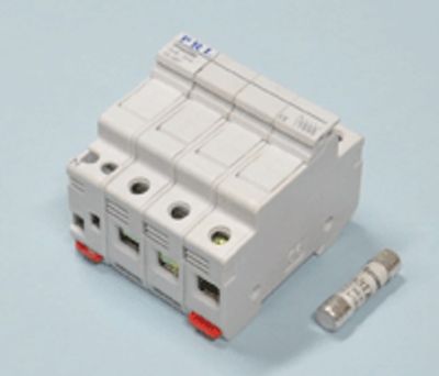 Säkringshållare för DIN-skena 4-delad 10,3x38mm 32A