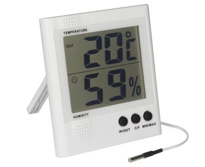 Digital inomhus-/utomhustermometer + inomhusfuktighetsmätare