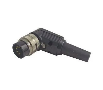 DIN-kontakt vinkel med skruvlåsning 5-polig 45° hane