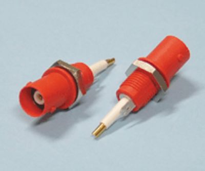 BNC-kontakt isolerad mutteranslutning 50 ohm röd