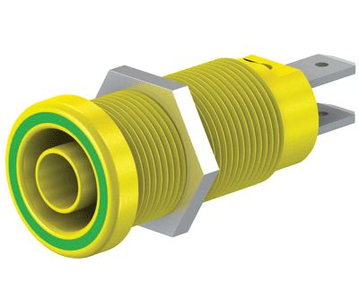 Säkerhetsbananhylsa 1000V 4mm gulgrön (66.9131-20 / XEB-1R YELLOW/GREEN)