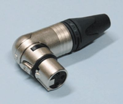 XLR-kontakt vinklad 3-polig hona grå