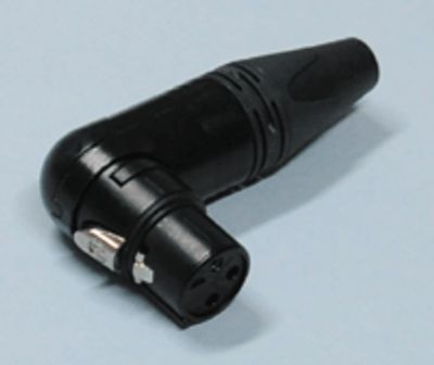 XLR-kontakt vinklad 3-polig hona svart