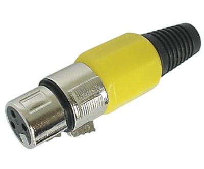 XLR-kontakt 3-polig hane klar/gul