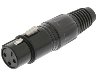 XLR-kontakt 3-polig hona svart