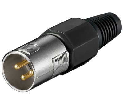 XLR-kontakt 3-polig hane klar/svart