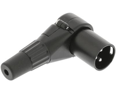 XLR-kontakt vinklad modell 3-polig hane svart