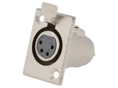 XLR-chassikontakt 4-polig hane, klar