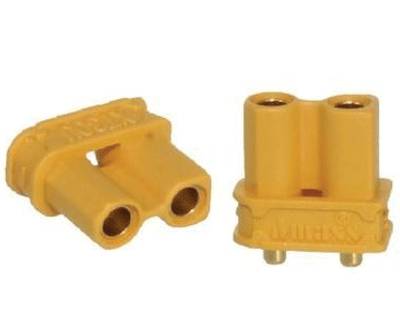 Strömkontakt för kretskort 2-polig hona 500Vdc 15A gul