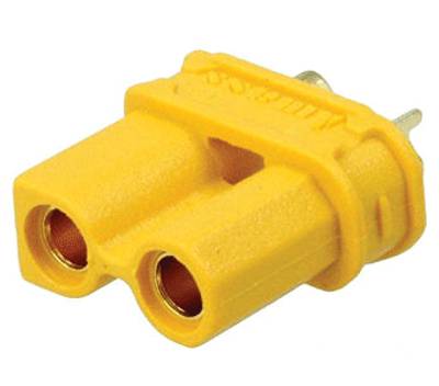 Strömkontakt 2-polig hona 500Vdc 30A gul