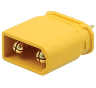 Strömkontakt 2-polig hane 500Vdc 30A gul