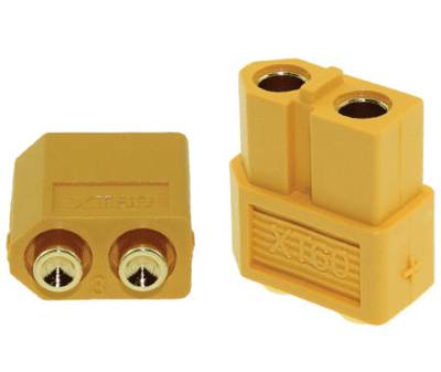 Strömkontakt för kretskort 2-polig hona 500Vdc 30A gul