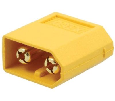 Strömkontakt för kretskort 2-polig hane 500Vdc 30A gul
