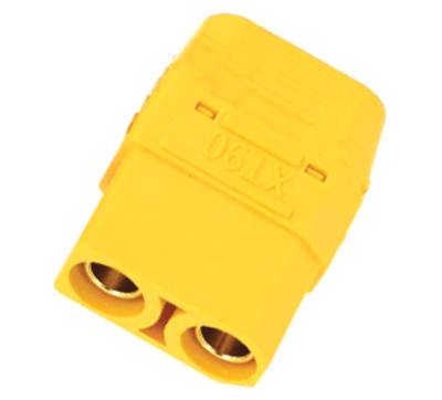 Strömkontakt 2-polig hona 500Vdc 45A gul