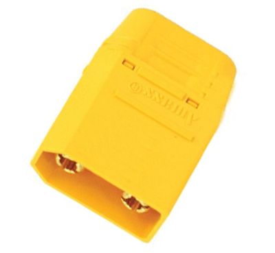 Strömkontakt 2-polig hane 500Vdc 45A gul