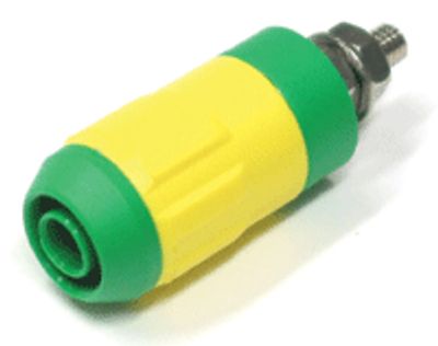 Säkerhetsbanaanhylsa 4mm gulgrön