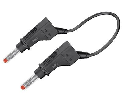 4 mm bananmätkabel PVC svart 200 cm