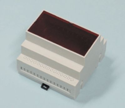 Modulhus för DIN-skena med fönster 87,5x90x65mm grå