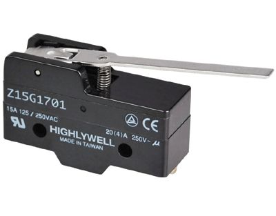 Gränslägesbrytare med lång spak 15A 250Vac (Z15G1701)
