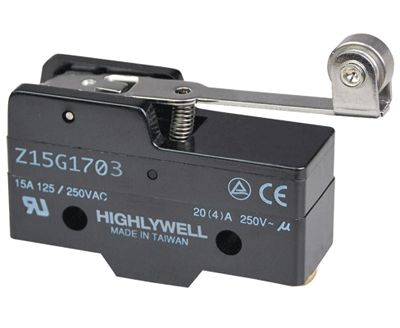 Gränsbrytare med lång rullspak 15A 250Vac (Z15G1703)